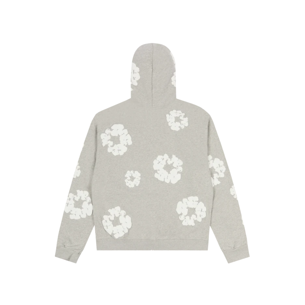 Denim Tears Cotton Wreath Zip Gray Hoodie